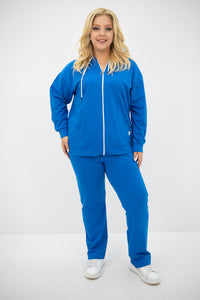 Női plus size melegítő cipzárral és kapucnival 8139