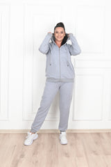 Női melegítőruha plus size egyszerű kapucnival 8500