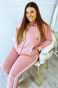 Női plus size kapucnis melegítő 8880