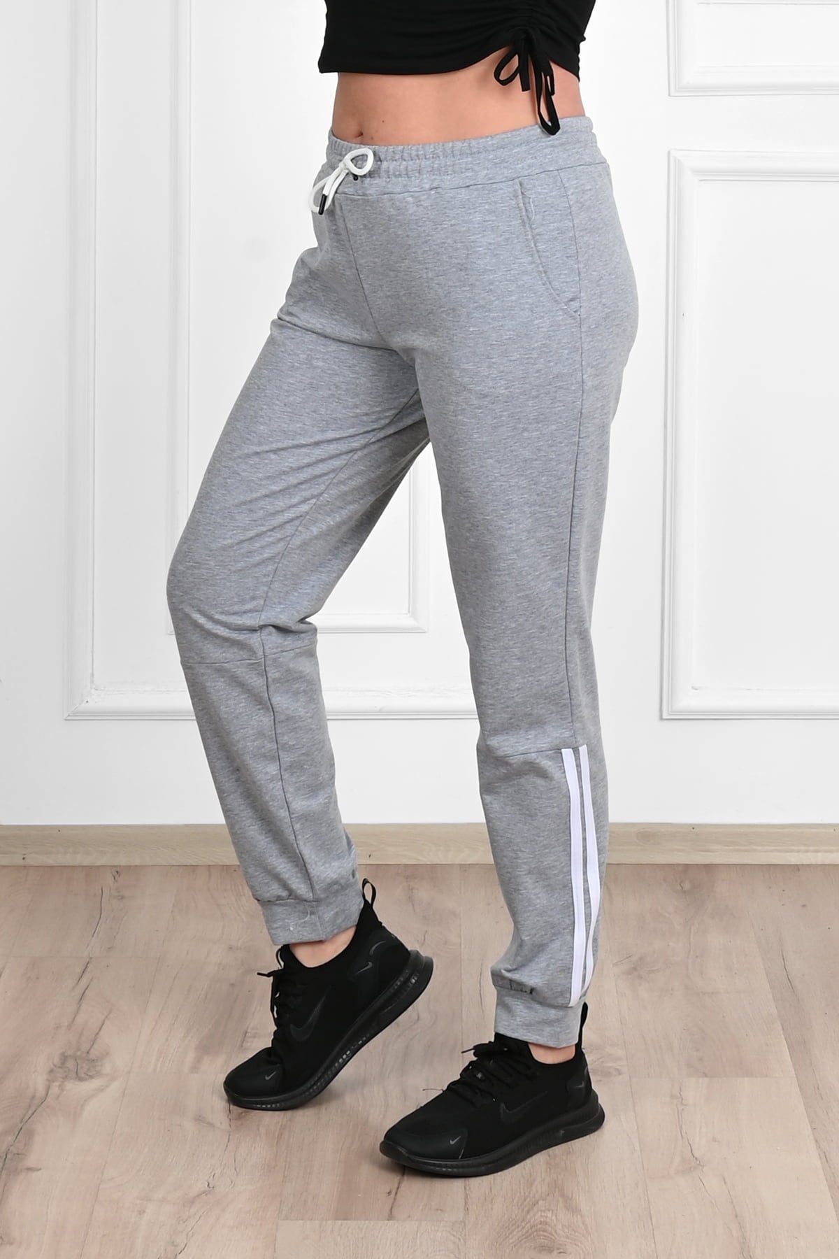 Női plus size csíkos melegítőnadrág 9046