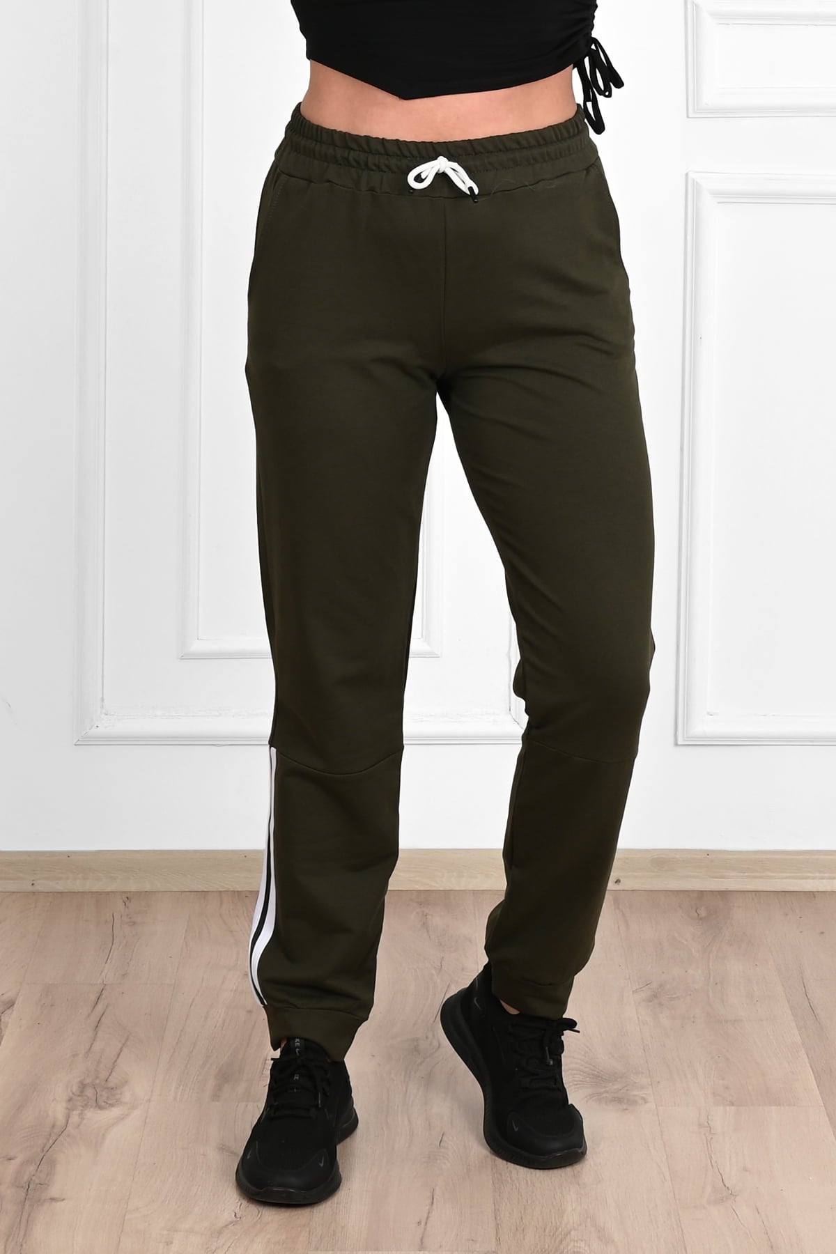 Női plus size csíkos melegítőnadrág 9046
