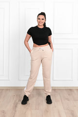 Női plus size csíkos melegítőnadrág 9046