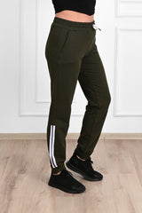 Pantalon dama marimi mari de trening cu dungi 9046