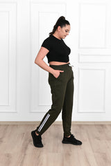 Női plus size csíkos melegítőnadrág 9046