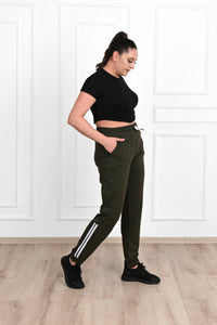 Női plus size csíkos melegítőnadrág 9046