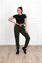 Női plus size csíkos melegítőnadrág 9046