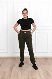 Női plus size csíkos melegítőnadrág 9046