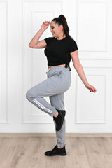 Női plus size csíkos melegítőnadrág 9046