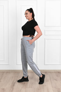 Női plus size csíkos melegítőnadrág 9046