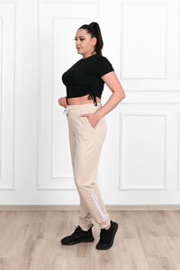 Női plus size csíkos melegítőnadrág 9046