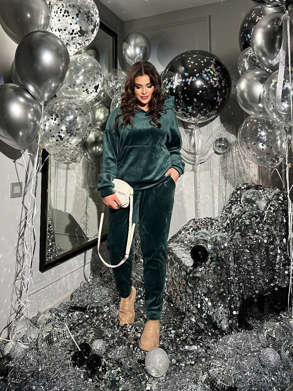 Női plus size bársony melegítő 8072