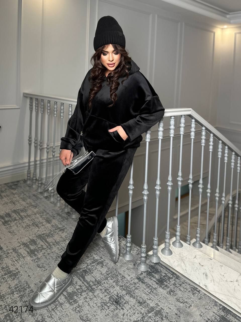 Női plus size bársony melegítő 8072