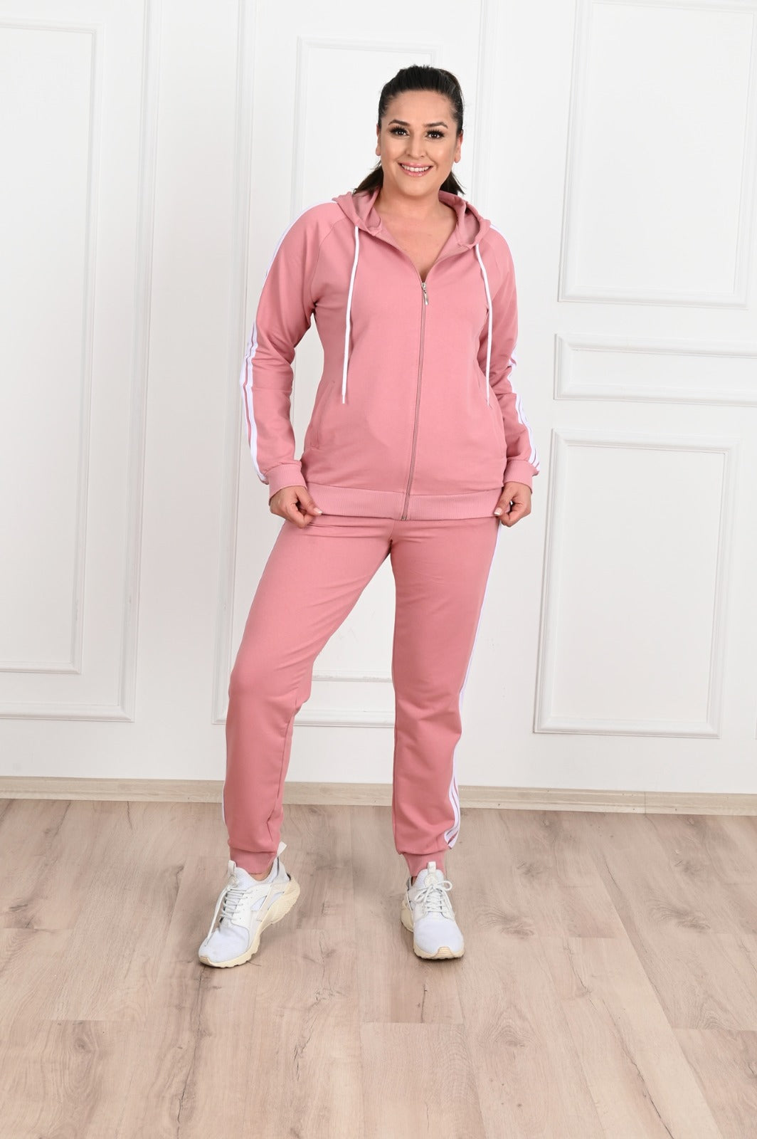 Női plus size csíkos melegítő 8047