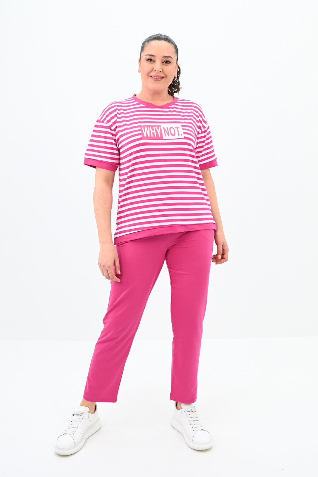Női melegítő plus size csíkos WHY NOT 3803-23