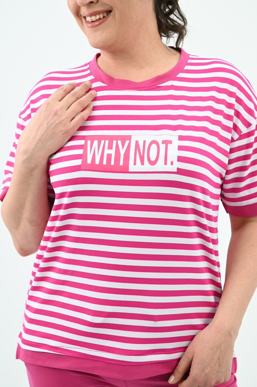 Női melegítő plus size csíkos WHY NOT 3803-23