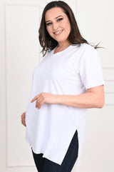 Női plus size V-nyakú póló 1698
