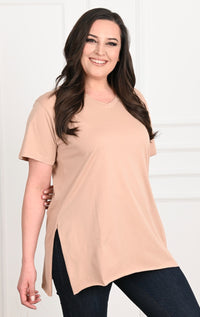 Női plus size V-nyakú póló 1698