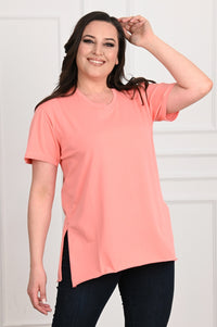 Női plus size V-nyakú póló 1698