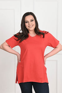 Női plus size V-nyakú póló 1698