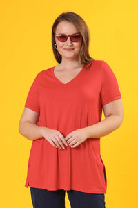 Női plus size V-nyakú póló 1698