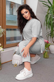 Női plus size melegítő kapcsokkal 8009-23