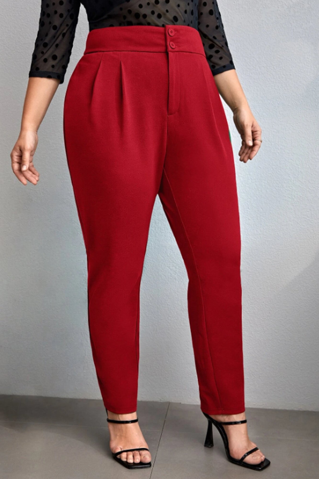 Pantaloni eleganti, Női plus size nadrág gombokkal PTS002, bigsize.ro