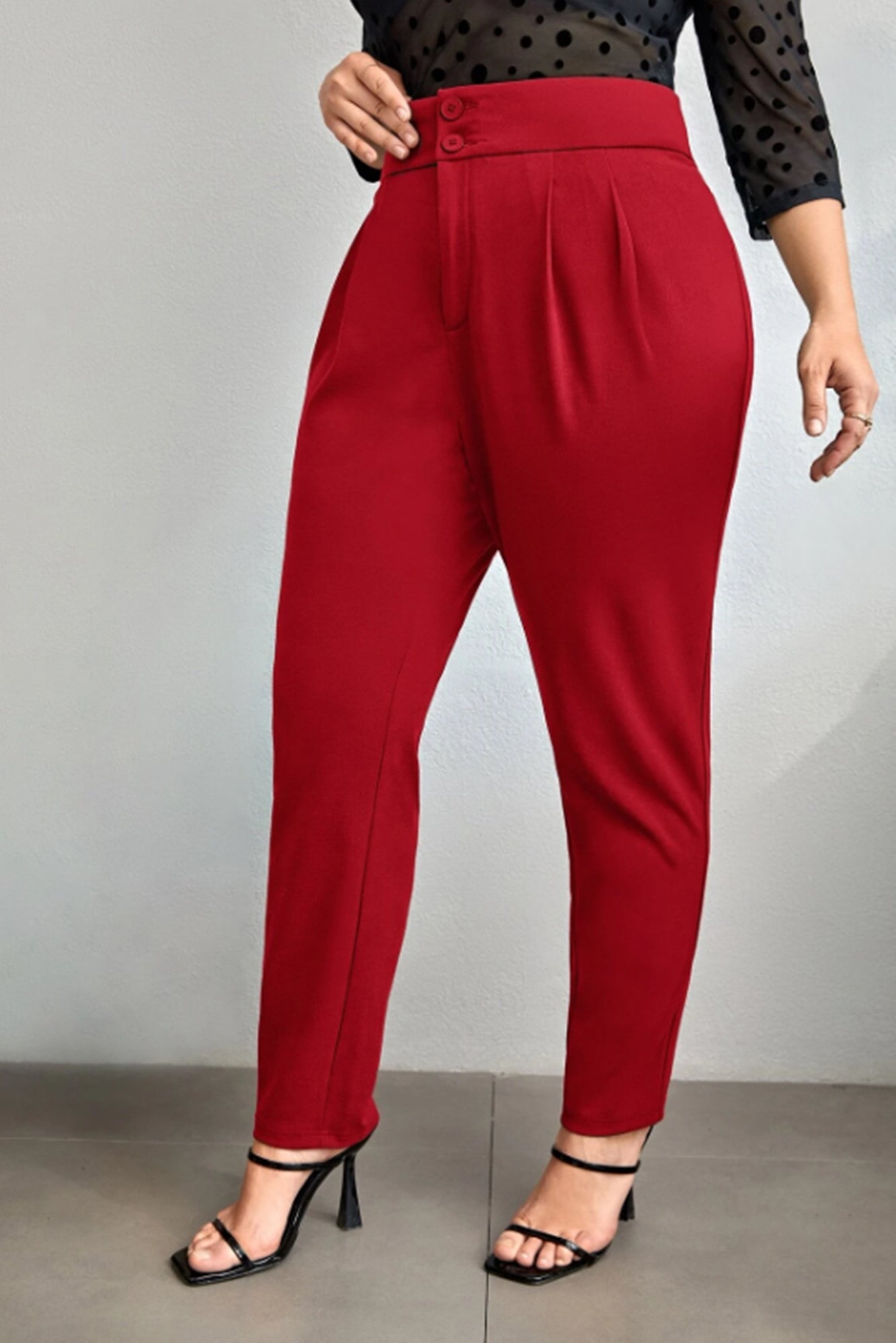 Pantaloni eleganti, Női plus size nadrág gombokkal PTS002, bigsize.ro