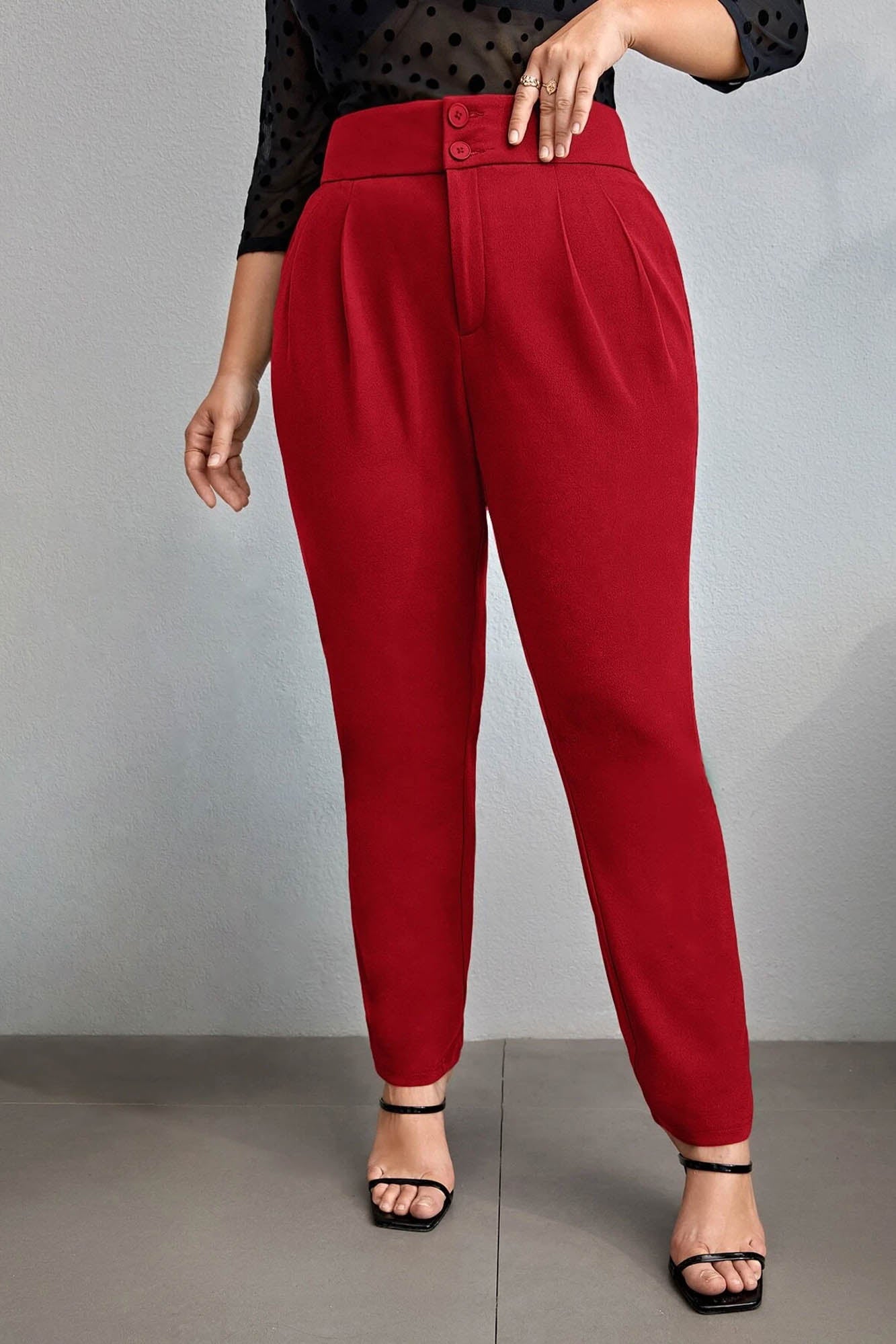 Női plus size nadrág gombokkal PTS002