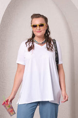 Női plus size hasított póló 1296-23