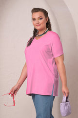 Női plus size hasított póló 1296-23