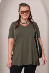 Női plus size hasított póló 1296-23