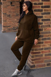 Női melegítőruha plus size bélelt, egyszínű 3602-23