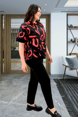 Set pantaloni si bluza cu imprimeu 8110