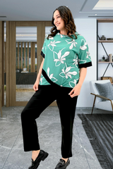 Set pantaloni si bluza cu imprimeu 8110