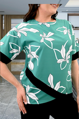 Set pantaloni si bluza cu imprimeu 8110