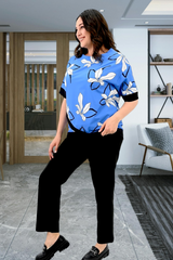 Set pantaloni si bluza cu imprimeu 8110