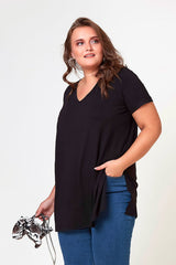 Női plus size hasított póló 1296-23