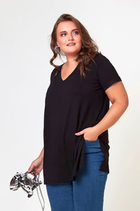 Női plus size hasított póló 1296-23